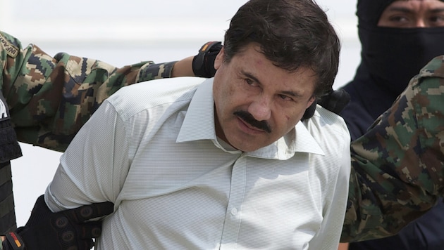 Drogenbaron Joaquin „El Chapo“ Guzman bei seiner Verhaftung im Jahr 2014 (Bild: AP)