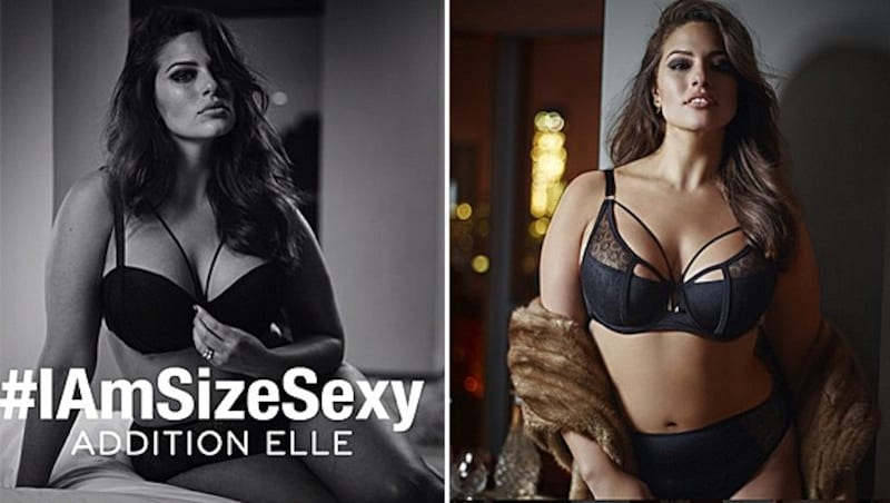 Ashley Graham präsentiert ihre selbst designten Dessous. (Bild: instagram.com/additionelle, instagram.com/theashleygraham)