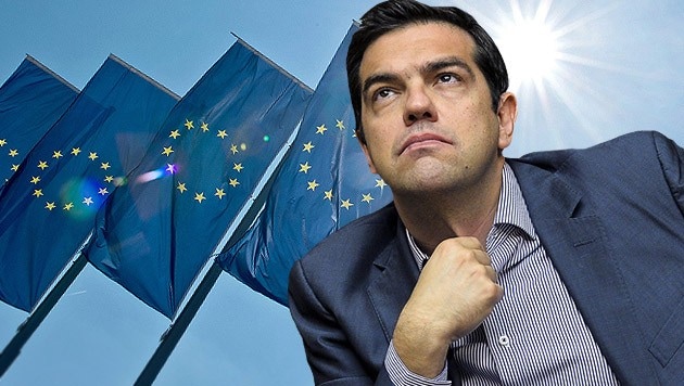 Eurogruppe und EZB verschaffen dem griechischen Premier Alexis Tsipras eine kurze Verschnaufpause. (Bild: APA/EPA/BORIS ROESSLER, AFP)