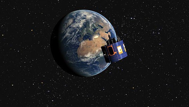 Wettersatellit MSG-4 im geostationären Orbit um die Erde (Bild: Eumetsat)