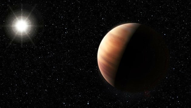 Künstlerische Darstellung des Jupiter-Zwillings, der den Sonnen-Zwilling HIP 11915 umkreist (Bild: ESO/M. Kornmesser)