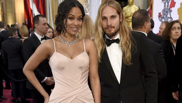 Zoe Saldana und Marco Perego (Bild: AP)