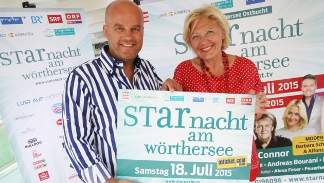 "Starnacht"-Erfinder M. Ramusch & Stadtchefin Maria-Luise Mathiaschitz (Bild: Kronenzeitung)