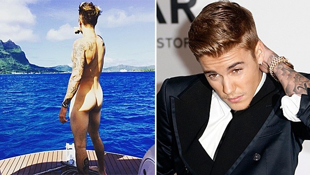 Justin Bieber präsentiert seinen Fans seinen nackten Popsch. (Bild: instagram.com/justinbieber, APA/EPA/GUILLAUME HORCAJUELO)