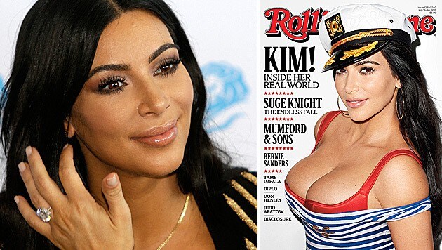 Kim Kardashian zeigt am "Rolling Stone" ihre Vorzüge. (Bild: AP, Rolling Stone)