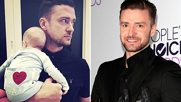 Justin Timberlake feierte mit Söhnchen Silas den ersten Vatertag. (Bild: instagram.com/justintimberlake, APA/EPA/NINA PROMMER)