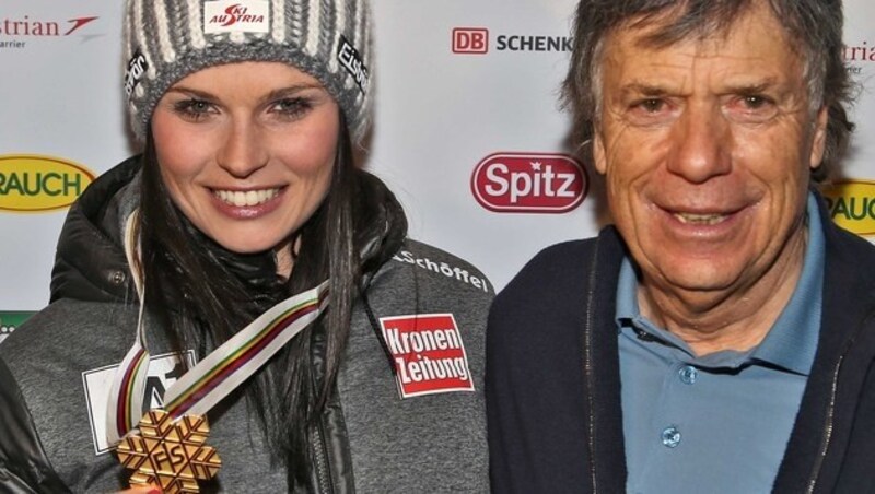 Anna Fenninger und ÖSV-Boss Schröcksnadel (Bild: Christof Birbaumer)