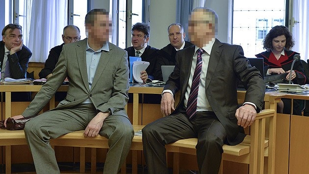 Vadim Koshlyak (links) und Alnur Mussayev im Straflandesgericht in Wien (Bild: APA/HERBERT NEUBAUER)