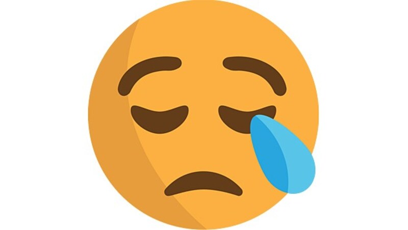 This emoji is neither crying nor mourning, but simply sleeping. (Bild: Wikimedia)