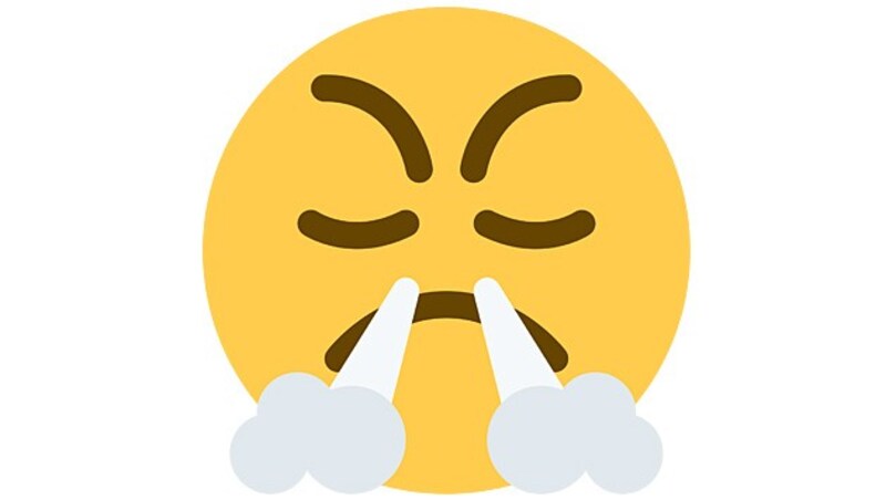 This emoji is snorting with rage, right? Wrong: it is triumphant. (Bild: Wikimedia)