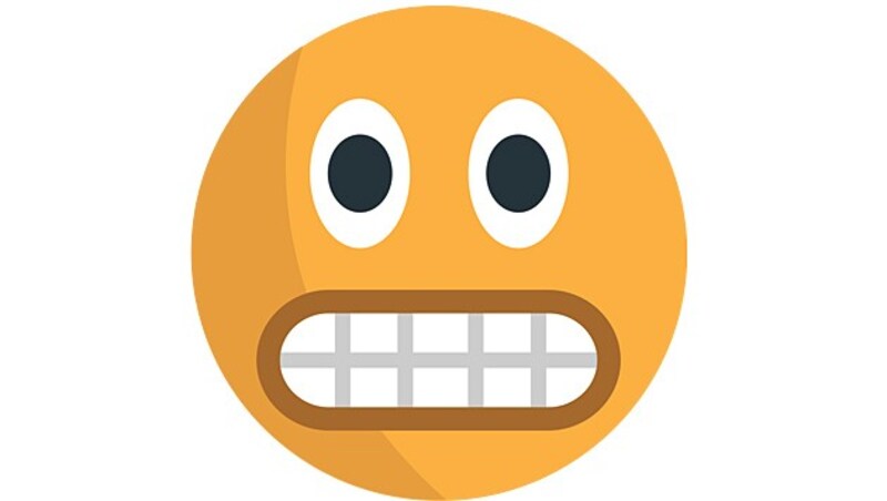 This emoji is often used for anger, but it's grinning - with determination or pain. (Bild: Wikimedia)