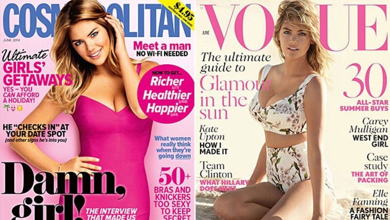 Kate Upton auf dem Cover der "Cosmopolitan" und der "Vogue". (Bild: Cosmopolitan, Vogue)