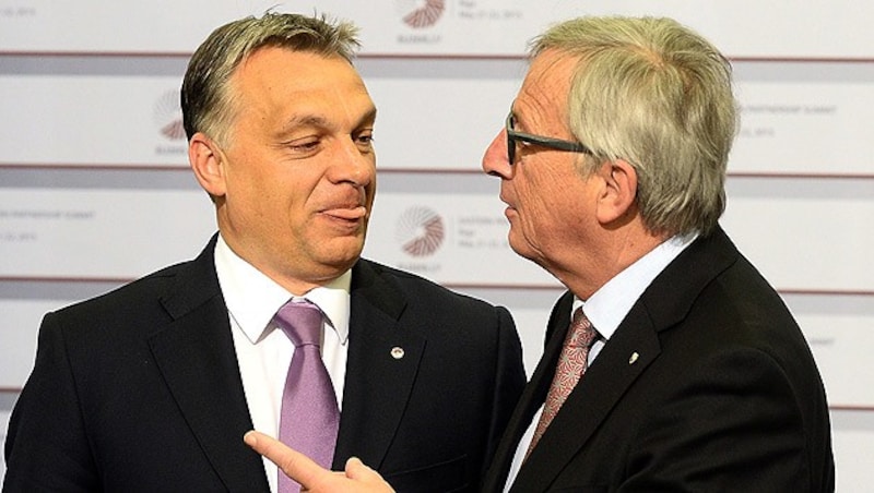 Orban und Juncker (Bild: AFP)