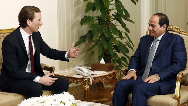 Sebastian Kurz mit Ägyptens Staatschef Abdel Fattah al-Sisi (Bild: APA/AUSSENMINISTERIUM/DRAGAN TATIC)
