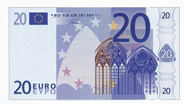 Ein 20-Euro-Schein hat etliche Sicherheitsmerkmale, an denen die Echtheit erkennbar ist. (Bild: Europäische Zentralbank)