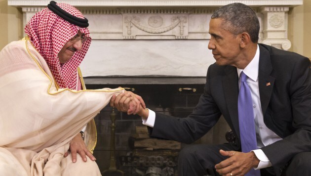 US-Präsident Barack Obama mit Kronprinz Mohammed bin Nayef (Bild: AP/Jacquelyn Martin)