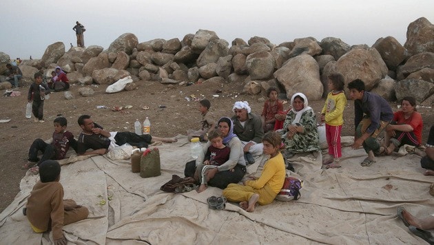 Jesidische Flüchtlinge im Nordirak (Bild: AP)
