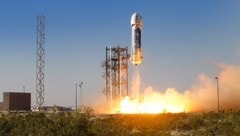 Der Start des Raumfahrzeuges "New Shepard" (Bild: Blue Origin)