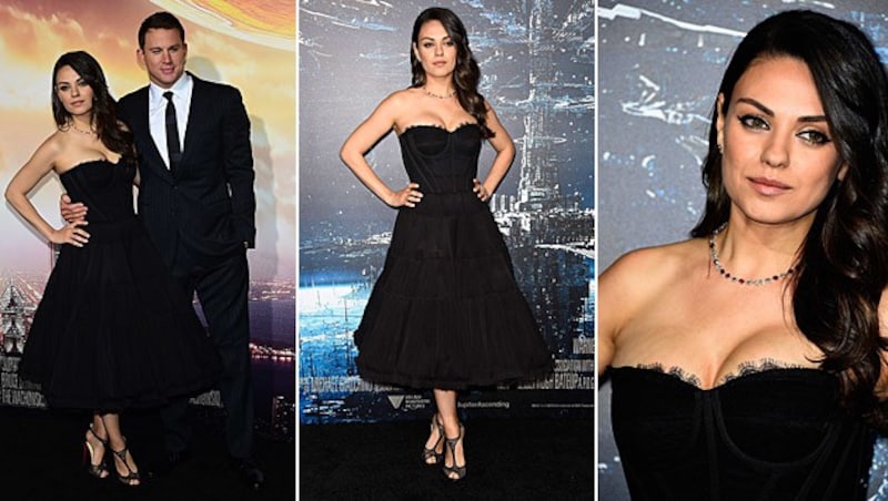 Mila Kunis zeigt bei der "Jupiter Ascending"-Premiere ihren After-Baby-Body. (Bild: AFP)