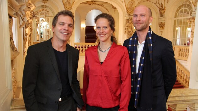 Das Leading-Team der Oper Graz ab 2015/2016: Dirk Kaftan, Nora Schmid und Jörg Weinöhl (von links) (Bild: Christian Jauschowetz)