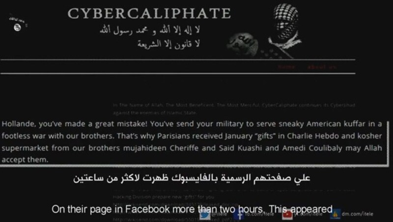 Ein Screenshot der gehackten Facebook-Seite von TV5Monde (Bild: YouTube.com)