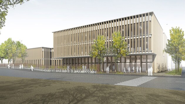 Die Universität für Bodenkultur (19. Wiener Gemeindebezirk) bekommt ein neues Türkenwirt-Gebäude. (Bild: Baumschlager Hutter ZT GmbH)