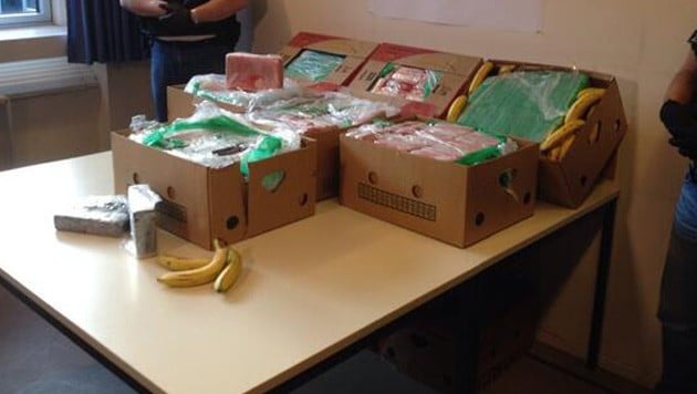Anfang 2014 war in Berlin eine große Menge Kokain in Bananenschachteln entdeckt worden. (Bild: Twitter.com/LKA Berlin)
