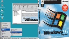 Im August 1995 erschien Windows 95, erstmals mit charakteristischem Windows-Desktop und Startmenü. (Bild: Microsoft)