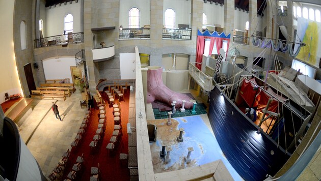Auf 600 Quadratmetern erstreckt sich der Bibel-Erlebnisparcous. (Bild: APA/BARBARA GINDL)
