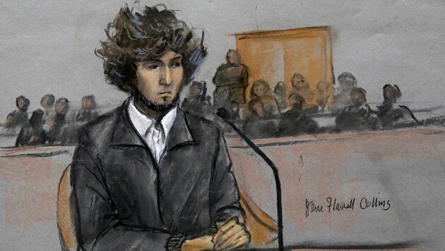 Dzhokhar Tsarnaev bei seiner letzten Anhörung (Bild: AP)
