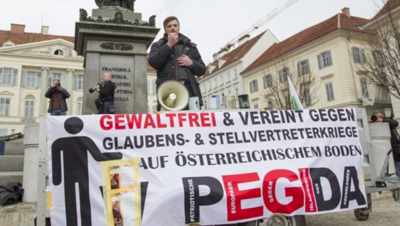 Werner Wirth von Pegida Graz (Bild: APA/ERWIN SCHERIAU)