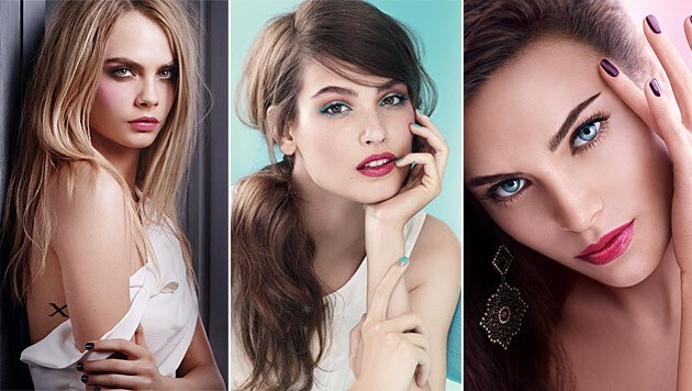 Mit den neuen Make-up-Produkten wird frau zur "Schönheit in Pink". (Bild: YSL, Lancome, Giorgio Armani)