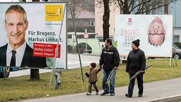 Wahltag in Vorarlberg: Die ÖVP fuhr insgesamt Verluste ein. (Bild: APA/Dietmar Stiplovsek)