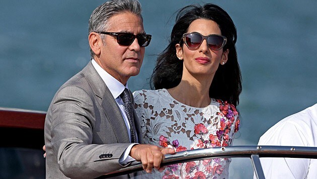 George Clooney und seine Amal (Bild: APA/EPA/ALESSANDRO DI MEO)