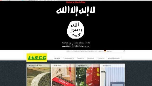 Die Webseite am Sonntag: "Hacked by Islamic State (ISIS)" steht unter den Schriftzeichen. (Bild: Screenshot)