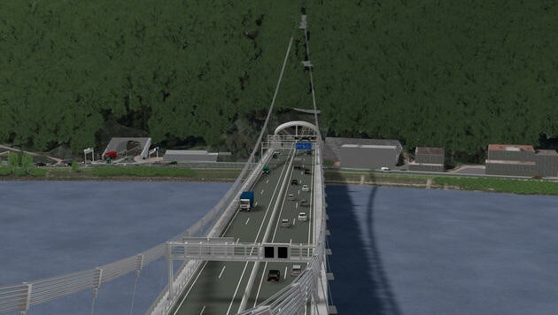Baustart für die Donaubrücke des Westrings ist im Sommer. 2018 soll sie fertig sein. (Bild: Asfinag)