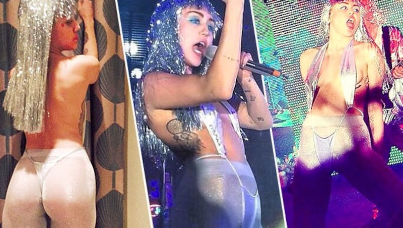 Fast nackt feierte Miley Cyrus auf der Art Basel. (Bild: instagram.com/mileycyrus)