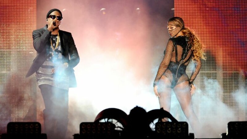 Jay-Z und Ehefrau Beyonce gemeinsam auf der Bühne. (Bild: Photo by Frank Micelotta/Invision for Parkwood Entertainment/AP)