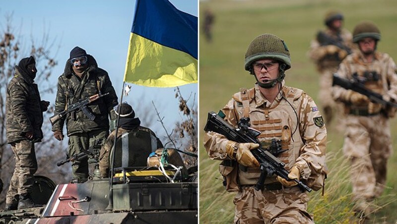 Großbritannien will im Laufe des März militärisches Personal in die Ukraine schicken. (Bild: AP, ANDY RAIN/EPA/picturedesk.com)