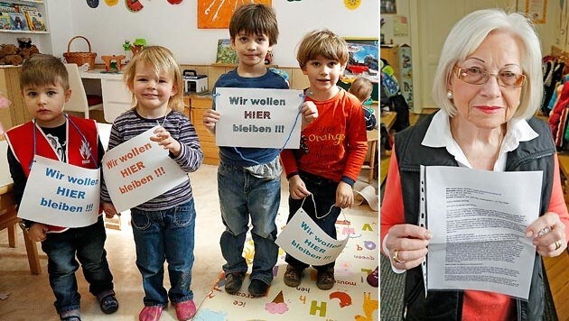 Ilse Lang und die Kinder wollen bleiben. (Bild: Martin A. Jöchl)