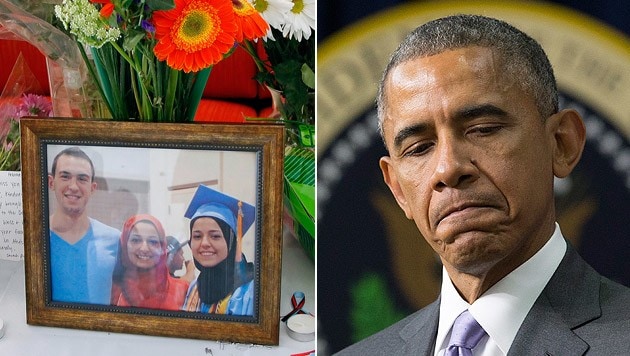 US-Präsident Barack Obama verurteilte die Ermordung der drei muslimischen Studenten. (Bild: AP, APA/EPA/MICHAEL REYNOLDS)