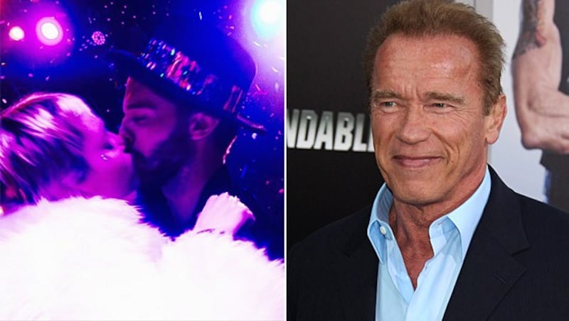 Gemeinsam mit Patrick und Arnie feierte Miley Cyrus Silvester. (Bild: instagram.com/mileycyrus, APA/EPA/JIMMY MORRIS)