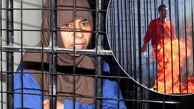 Die Dschihadistin Sajida al-Rishawi wurde nach dem grausamen Tod von Mouath al-Kasaesbeh exekutiert. (Bild: APA/EPA/PETRA JORDAN NEWS AGENCY/HO, Liveleak.com)