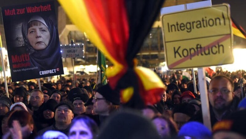 Demonstration des Leipziger Pegida-Ablegers Legida (Bild: AP)