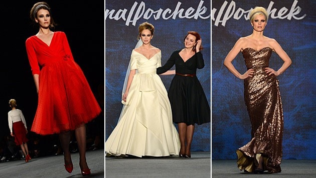 Lena Hoschek präsentierte ihre neue Kollektion auf der Fashion Week in Berlin. (Bild: AFP)