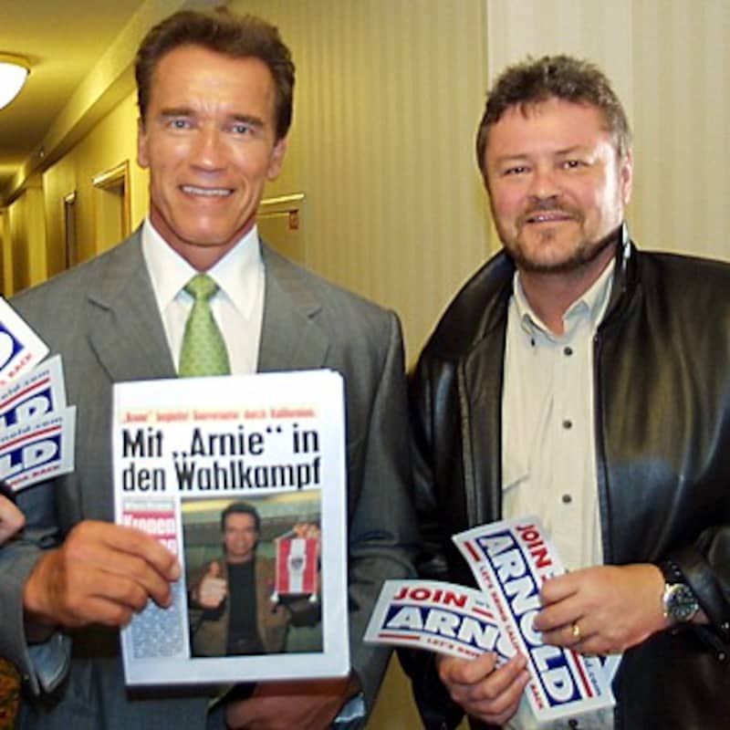 Die "Krone" und Werner Kopacka begleiteten Arnold 2003 durch seinen Wahlkampf. (Bild: Christian Jauschowetz)