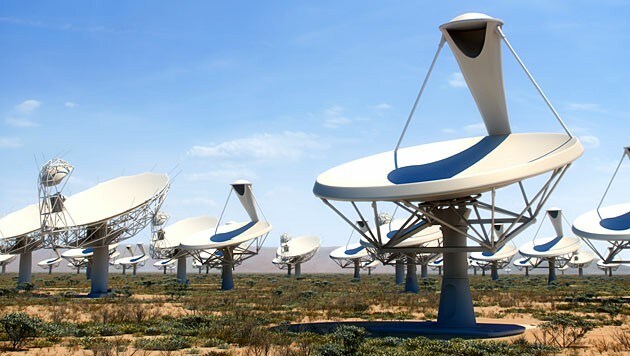 Einige der Antennen des SKA (Bild: SKA-Organisation)