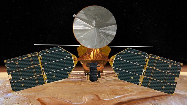 Künstlerische Illustration des "Mars Reconnaissance Orbiter" (Bild: NASA/JPL)