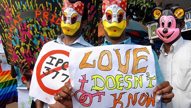 "Rainbow Pride March" in Indien (Bild: STR/EPA/picturedesk.com)