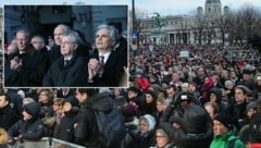 Rund 12.000 Menschen fanden sich zusammen mit Regierungsvertretern am Ballhausplatz ein. (Bild: Peter Tomschi)